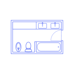 Layouts Bathrooms Primary Bidet 2 Wall Facing Technical Drawing Svg Vector, Free Vectors File